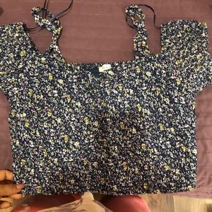 Floral off the shoulder crop top